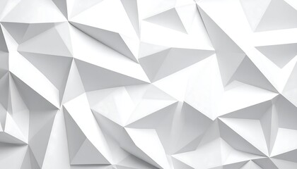 Poster - Abstract White Polygonal Low Poly Background with Modern Geometric Pattern Texture.