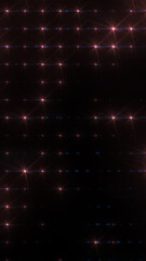 Poster - Grid of glowing pink lights in a dark space forming an abstract, high-tech network pattern