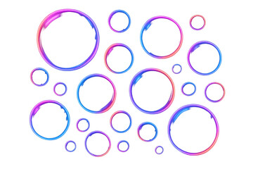 Aufkleber - Neon pink and blue gradient circles varying in size, forming dynamic geometric pattern with futuristic visual impact against transparent backdrop