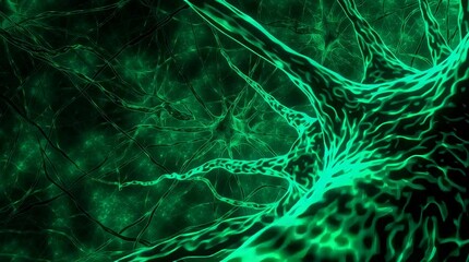 Poster - Microscopic View of Glowing Neural Network