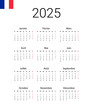 © dmutrojarmolinua - French 2025 calendar. Vector illustration design template start from monday. Full months for wall calendar