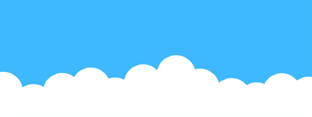 Wall Mural - Simple cloud banner, border, divider shape vector illustration