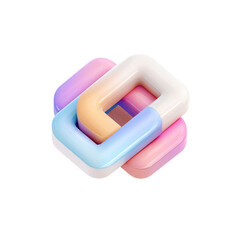 Poster - Abstract geometric shapes in pastel colors intertwined, creating a modern and artistic visual composition for design projects