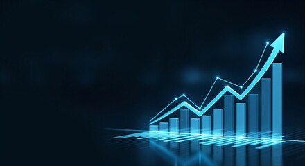 Poster - Chart of live stock market trading. Financial graph with candlestick showing trend. Global economy and business data analysis footage.	