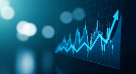 Poster - Chart of live stock market trading. Financial graph with candlestick showing trend. Global economy and business data analysis footage.	