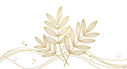 Poster - Elegant gold leaf vector illustration for modern decor design