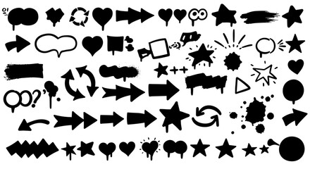Poster - Vector illustration of diverse arrow and icon set for graphic design and decor