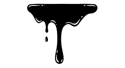Poster - Dripping paint vector illustration - minimalistic black liquid design for creative art projects