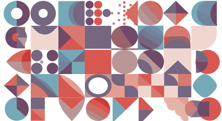 Poster - Geometric abstraction vector illustration: modern abstract design for wall art in flat style