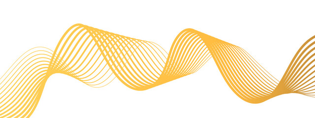 Wall Mural - abstract smooth wave design featuring golden-yellow linear curves gradually fades. soft cream tone a