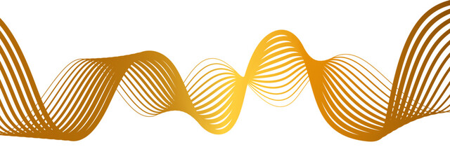 Wall Mural - abstract smooth wave design featuring golden-yellow linear curves gradually fades. soft cream tone a