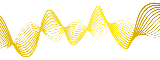 Wall Mural - abstract smooth wave design featuring golden-yellow linear curves gradually fades. soft cream tone a
