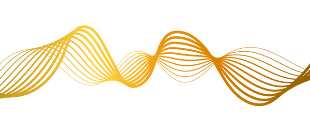 Wall Mural - abstract smooth wave design featuring golden-yellow linear curves gradually fades. soft cream tone a