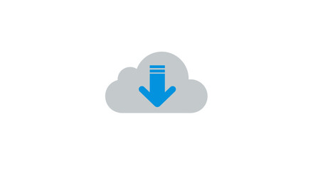 Poster - Cloud storage download vector illustration - minimalist design for digital use