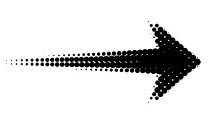 Poster - Dynamic arrow vector illustration in halftone style for graphic design and branding
