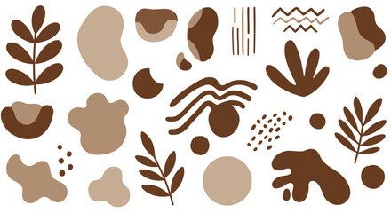Poster - Abstract organic shapes vector illustration for modern design in earth tones