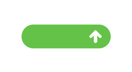 Fototapete - Minimal green button with up arrow icon vector illustration for user interface design