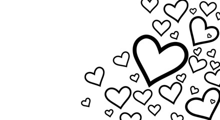 Wall Mural - heart pattern vector illustration for valentine's day design in minimalist line style
