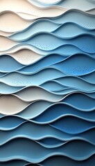 Poster - Elegant and Minimalist Abstract Wave Gradient Background in Light Blue to Pastel Turquoise Colors