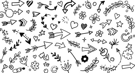 Poster - Hand drawn arrows and elements vector illustration for creative design
