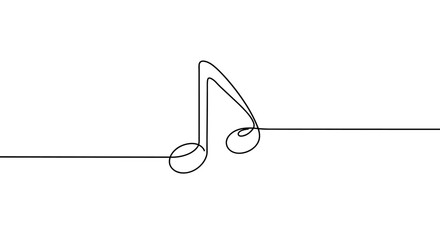 Poster - Minimalist music note vector illustration: continuous line art for modern design