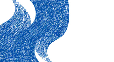 Poster - Binary code wave vector illustration: digital technology design for backgrounds and posters in blue abstract style