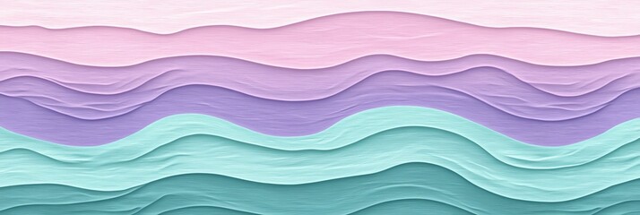 Poster - Serene Ocean Waves A Dreamy Minimalist Gradient with 3D Textured Waves for Tranquil Backgrounds