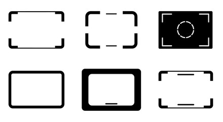 Poster - Vector illustration of camera viewfinder icons for photography design