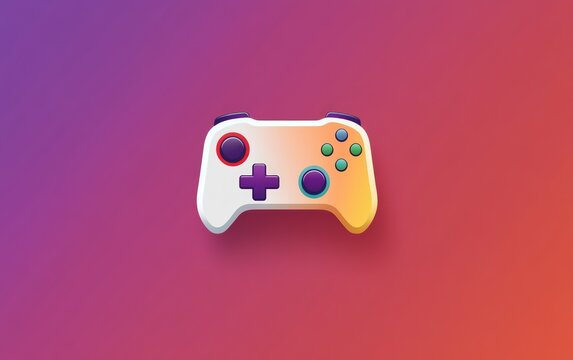 Stylized game controller icon on gradient background