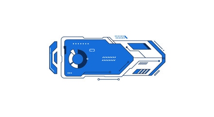 Poster - Futuristic graphic card vector illustration for tech design in flat style