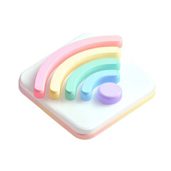 Fototapete - Colorful Abstract Icon Representing Digital Communication and Connectivity with Soft Curves and Gradient Design