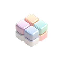 Fototapete - Colorful Pastel Square Containers on a Soft Background for Creative and Artistic Projects