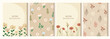 © Юлия Викленко - A set of backgrounds with simple flowers. A poster or cover in soft, warm colors. A vector for flyers, postcards, design, social media, and advertising.