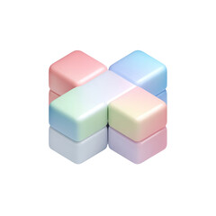 Fototapete - Soft Colored 3D Blocks with Smooth Edges Creating a Playful and Abstract Composition for Creative Projects