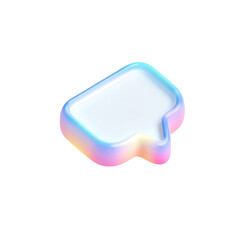 Poster - Glossy Speech Bubble Icon with Rainbow Gradient Finish for Digital Communication and Social Media Usage