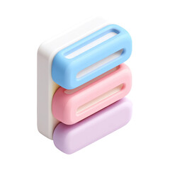 Fototapete - Colorful geometric shapes stacked in cheerful pastel colors, ideal for playful design concepts and modern decor aesthetics