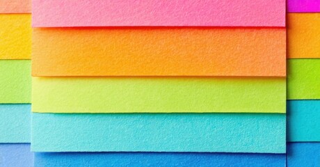 Aufkleber - Colorful paper layers create vibrant spectrum. Texture visible, simple composition, flat design. Bright hues dominate image.