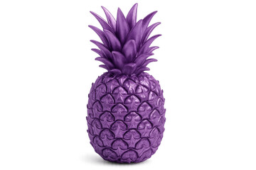 Poster - Metallic purple pineapple with heart shapes texture isolated on transparent background, ideal for creative projects