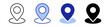 © FourLeafLover - Set of Vector Black and Blue location pin icons. Map marker pointer symbols, GPS location. Navigation map, location navigation icon, geo location point