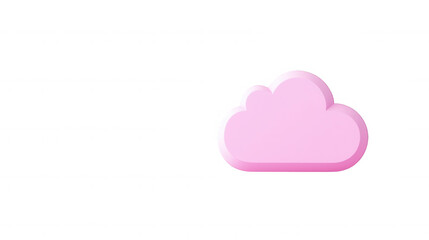 Fototapete - 3d icon of a pink cloud floating on a transparent or ideal for weather, meteorology, background, dreamlike concepts