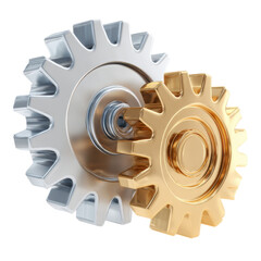 Poster - Gears interlocking in mechanical assembly showcasing function and design at a workshop