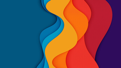 Sticker - abstract colorful wave background vector illustration with decorative design elements