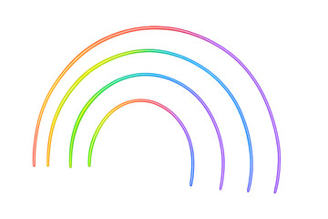 Leinwandbilder - Neon rainbow arcs spanning transparent background, generating colorful spectrum with dynamic visual energy for graphic design elements