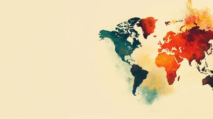 Poster - Abstract World Map Illustration Showcasing Vibrant Global Network for Cargo and Logistics