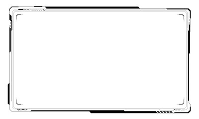 Poster - HUD frames black user interface elements design modern technology futuristic control panel screen digital hologram window gaming menu touching cyber monitor set on white background vector