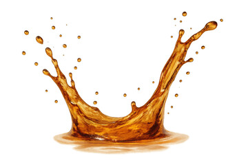 Poster - Cola liquid bursting, droplets spraying dynamically against clean transparent surface