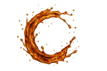 Leinwandbilder - Refreshing orange juice splash forming a perfect circle, isolated on transparent background, ideal for beverage and freshness-related projects