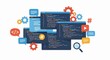 © Saeed - Programming, coding, development concept. Code, HTML, php web programming source code. 3d rendering