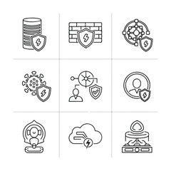 Poster - Icon set for cybersecurity and data protection concepts