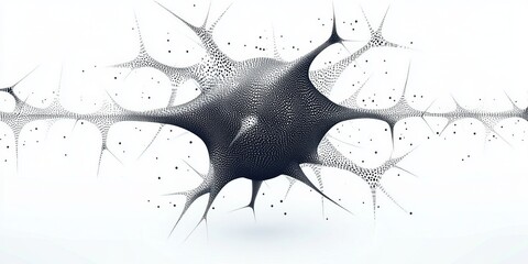 Poster - Vector Illustration of Neuron Cells with Interconnected Dots and Lines Representing Neural Networks